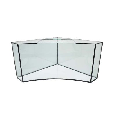 80x80x50cm-es homorú sarok akvárium, csúszó üvegtetővel