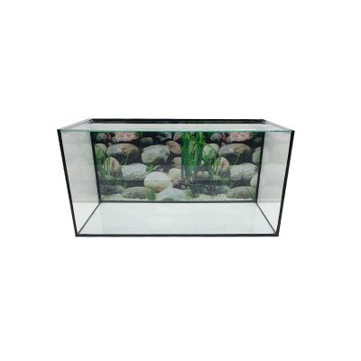 60x30x30cm-es akvárium, csúszó üvegtetővel, poszter hátlappal