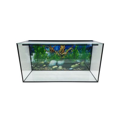 80x35x40cm-es akvárium, csúszó üvegtetővel, poszter hátlappal